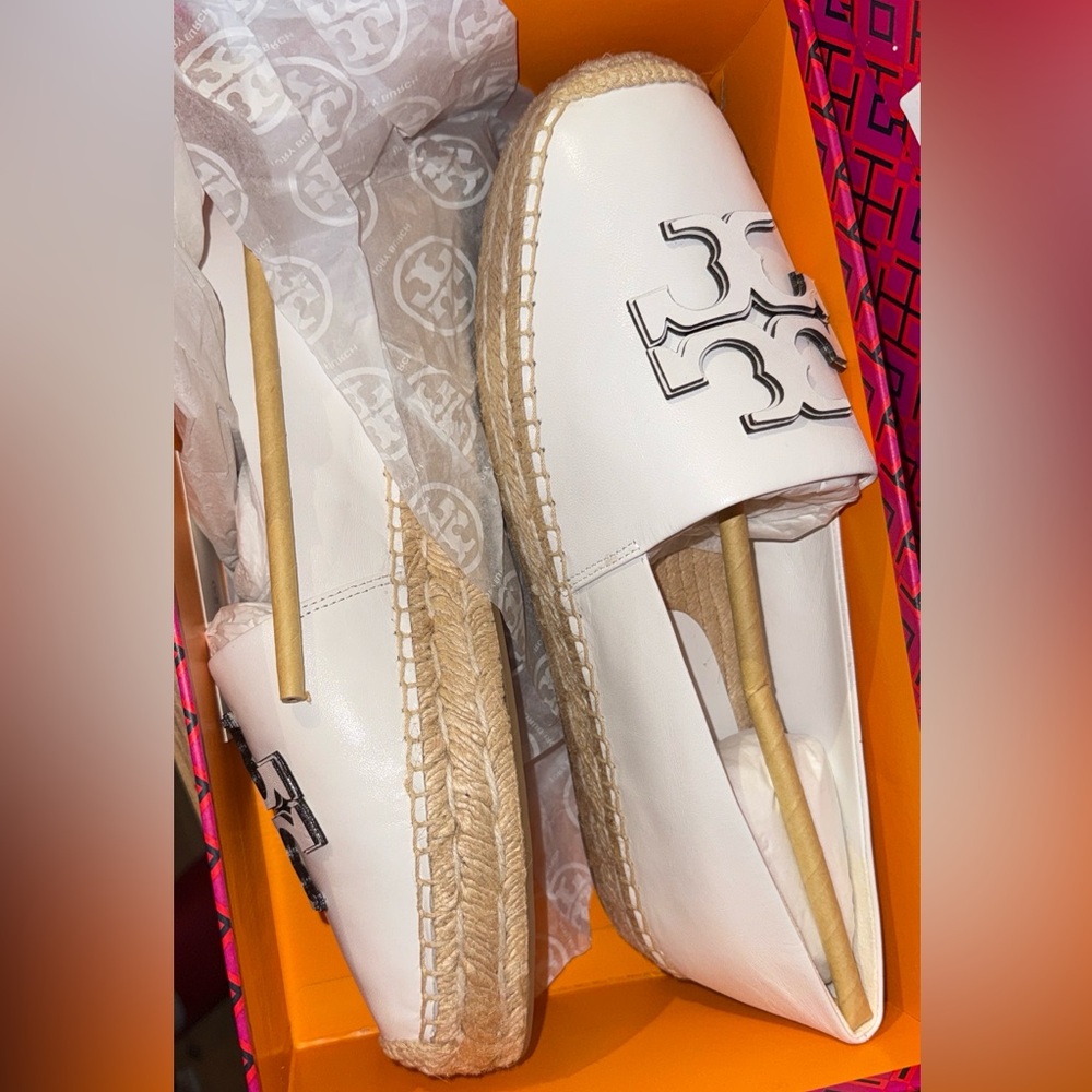 New Tory Burch Ines Platform Espadrille black Size: 11 leather upper and lining